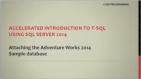 How to RESTORE DATABASE Adventure Works 2014