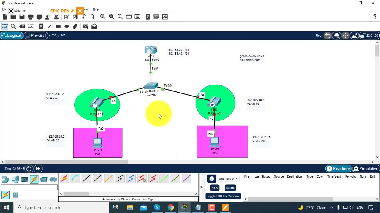 Voice and Data VLAN configuration