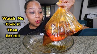 I MADE A HOMEMADE SEAFOOD BOIL IN A BAG WITH SPICY BOIL DADDY SAUCE! SEAFOOD BOIL MUKBANG!