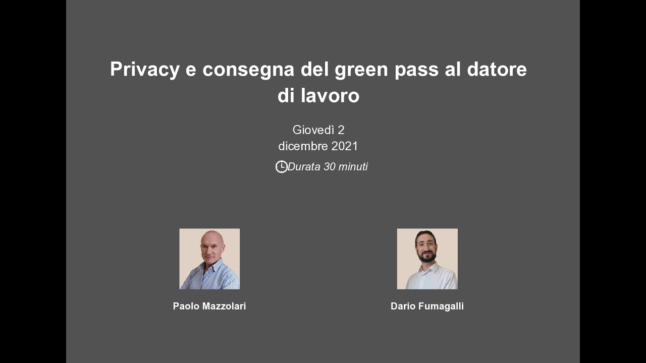 Privacy E Consegna Del Green Pass Al Datore Di Lavoro YouTube