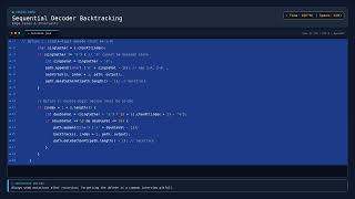 Full [Coding] Sequential Decoder Backtracking — Java DSA Prep News