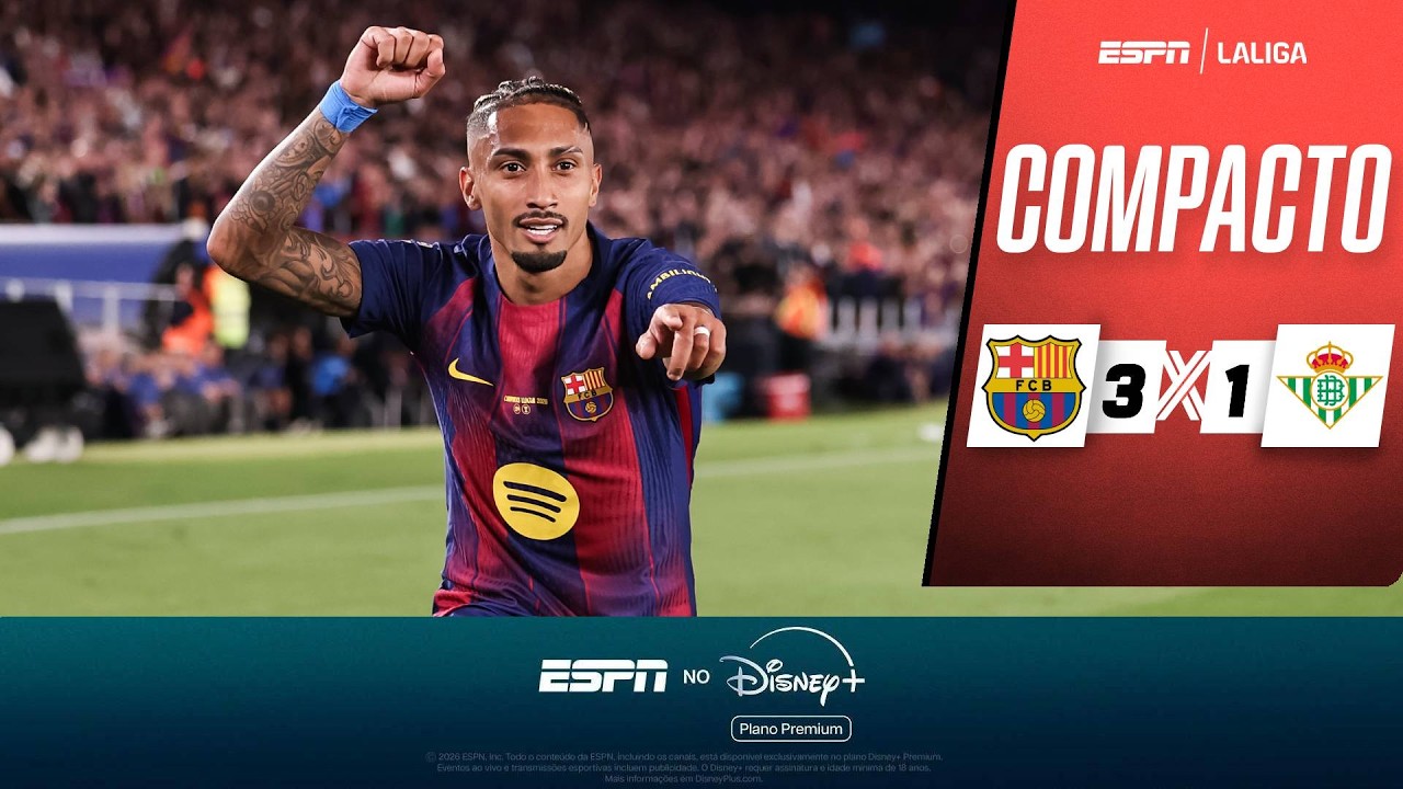 RAPHINHA MARCA DUAS VEZES, E BARCELONA VENCE BETIS EM DESPEDIDA DE LEWANDOWSKI NO CAMP NOU!