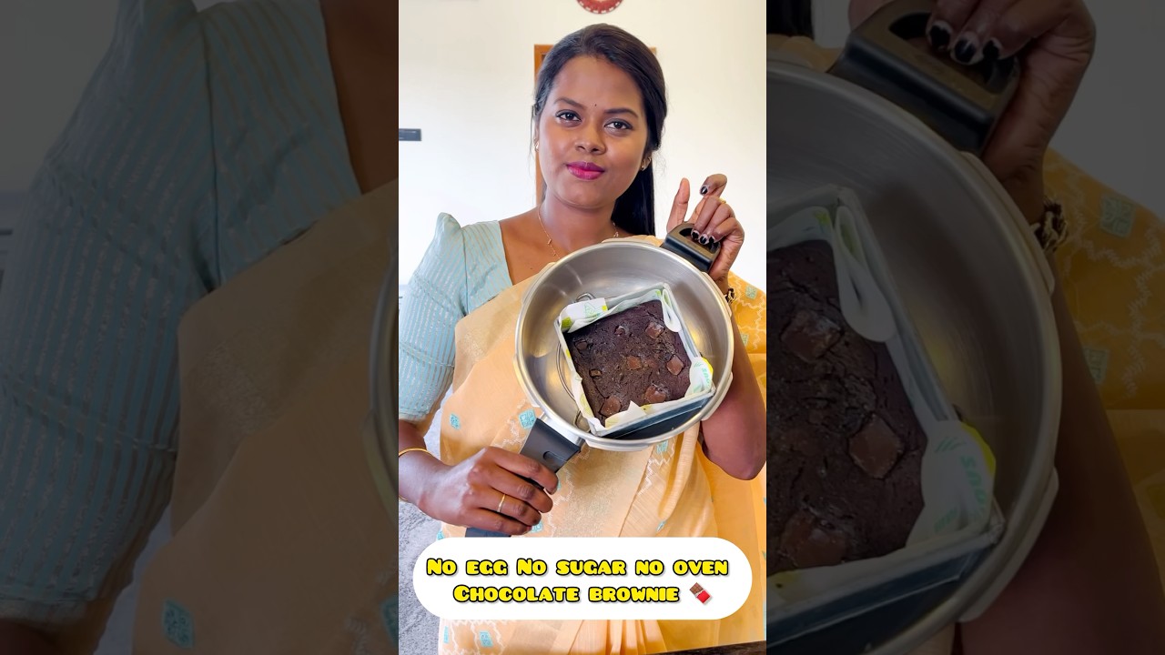 No egg no sugar no oven brownie 🍫 #manamwithsathya #brownie
