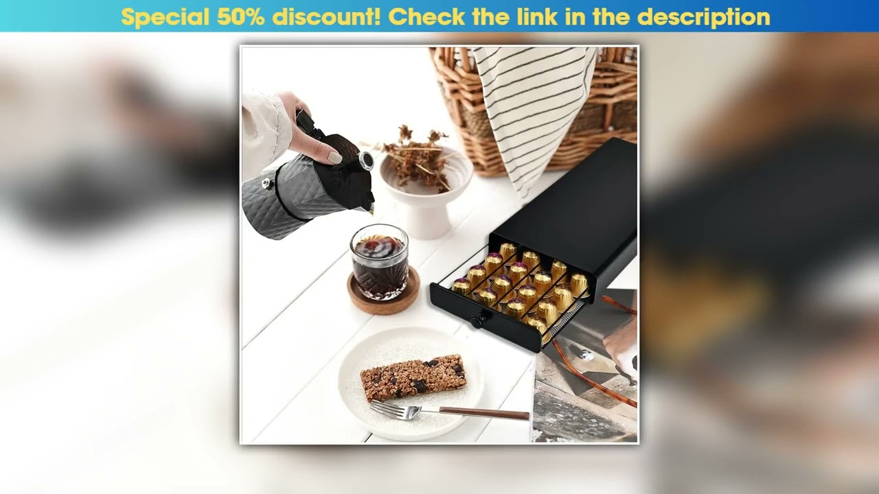 40 Nespresso Pods Coffee Drawer Holder Coffee Capsules Storage Rack Capsule Organizer Shelves for
