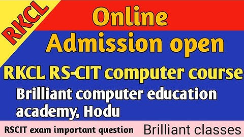 Computer course online kaise kren//RSCIT computer course//Rkcl/Itgk//Brilliant classes