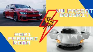 2021 Ferrari Roma Vs. Vw Passat Bodykit