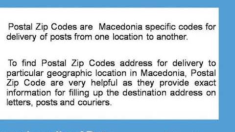 About Macedonia Postal Zip Code Finder
