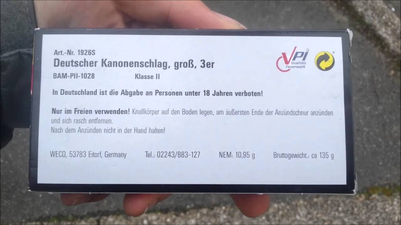 P tard Deutsch Kanonenschlag Gro De WECO YouTube