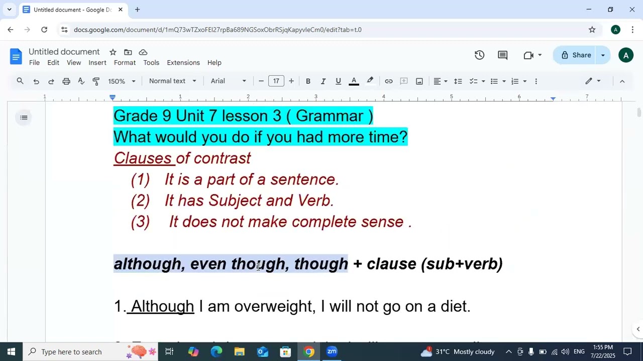 Grade 9 unit 7 lesson 3