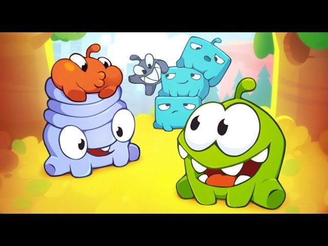 Cut the rope 2 main menu screen with cartoon buttons and logo