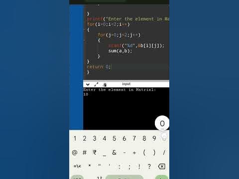 sum of matrices using passing array to function... - YouTube