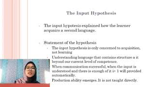 The input Hypothesis
