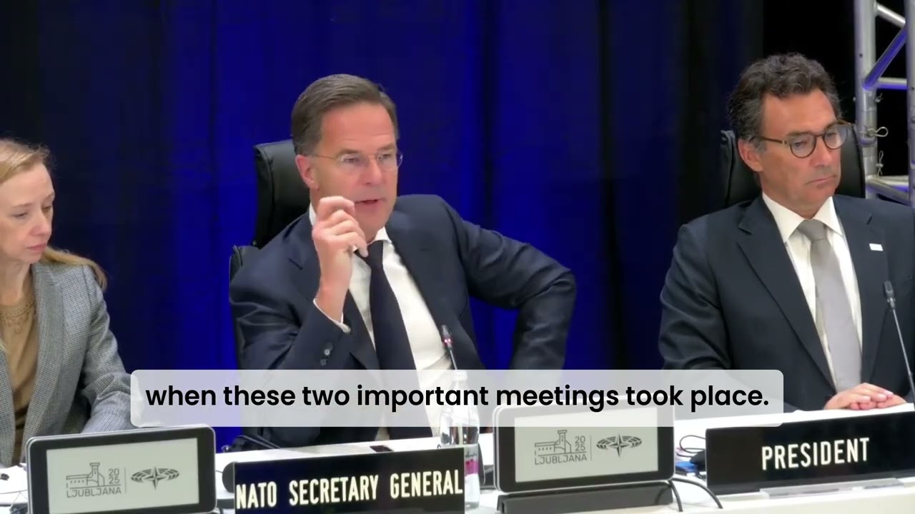 Джули Дзерович задает вопросы генеральному секретарю НАТО Марку Рютте