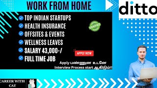 WORK FROM HOME JOBS I ONLINE JOBS I CHAT PROCESS I CUSTOMER SUPPORT I WFH I DITTO I 2023 I TAMIL