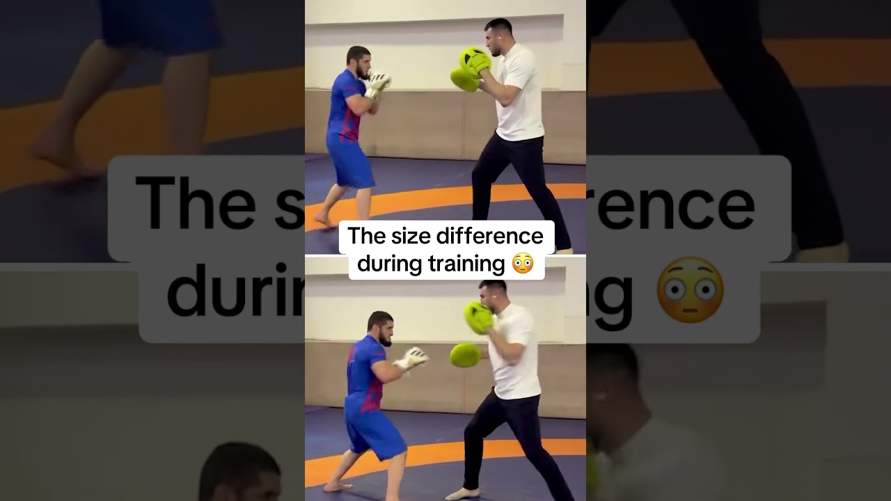 Islam Makhachev is five inches shorter than Ian Machado Garry 👀 (via islam_makhachev/IG)