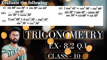 Trigonometry EX- 8.2 Sum 1 ( Class 10 Math, Chapter 8 ) - PSEB,CBSE,NCERT