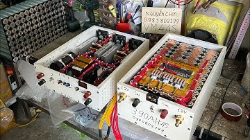 Cả bộ kích cá nước mặn lợ công suất lớn kèm pin 390A 12V