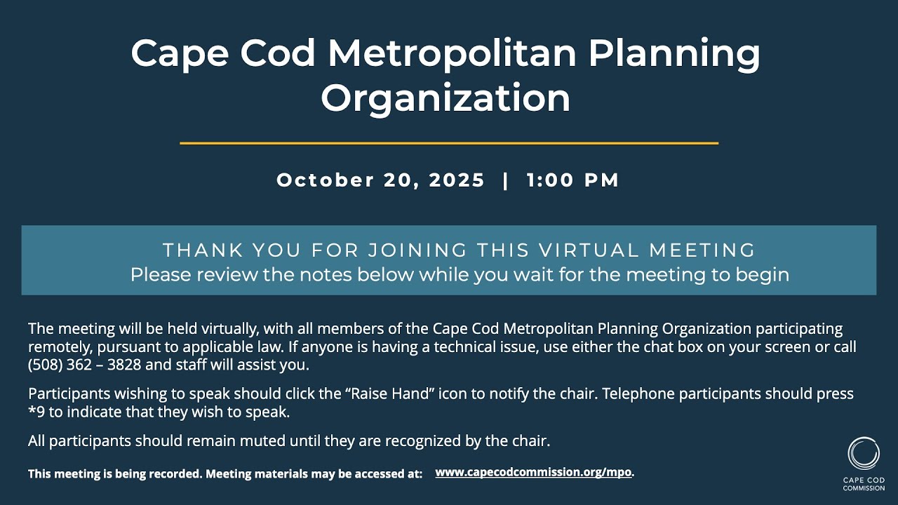 Cape Cod Metropolitan Planning Organization, 10/20/2025