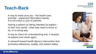 Health Literacy - Teach Back