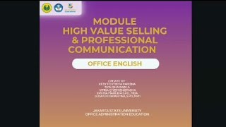 Presentation Module High Value Selling & Professional Communication