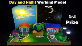 day and night working model for science exhibition - earth rotation - led lights -  diy | howtofunda