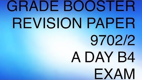 PHYSICS PAPER 2 QUICK REVISION