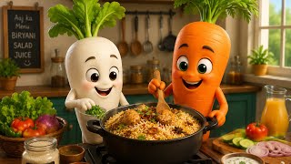 🥕 The Funny Story of Radish and Carrot | Friendship & Funny Story in Hindi