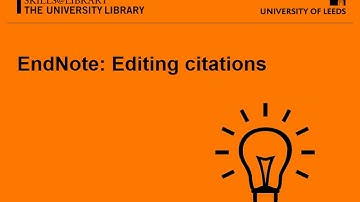 EndNote X8: Editing citations