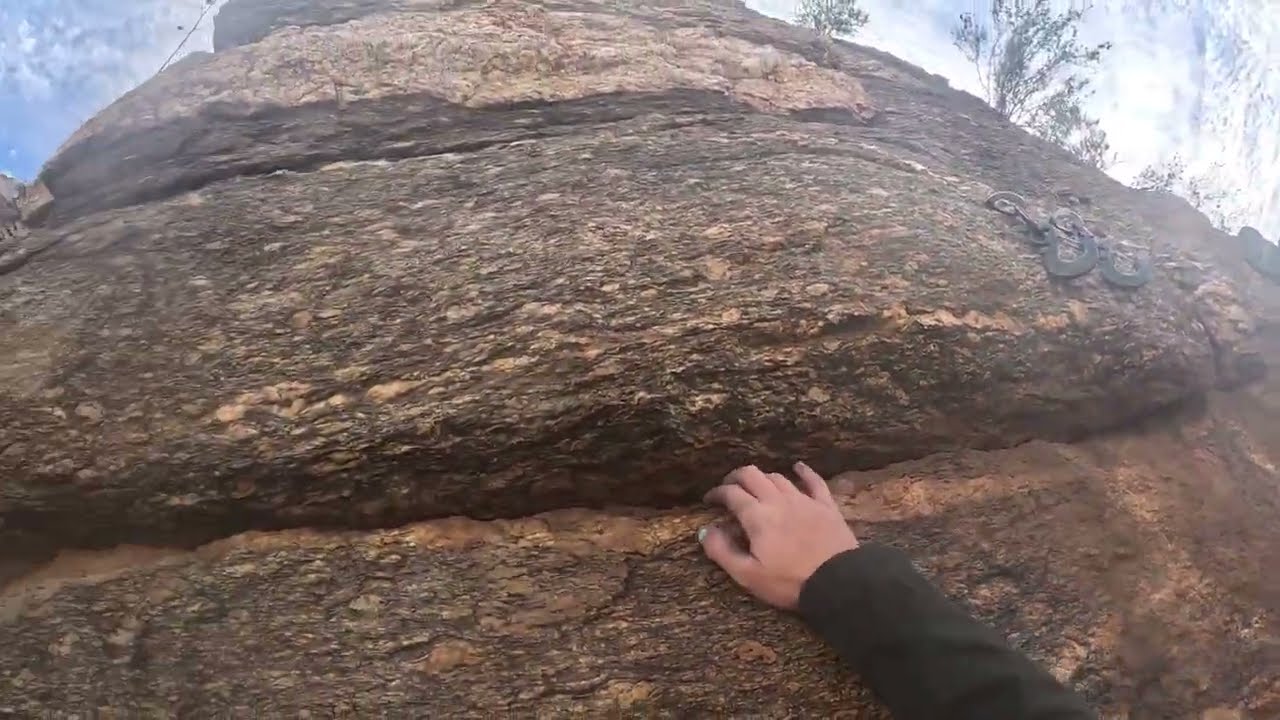Climbing Bromancing the Stone (5.10b) at Wall of the Flying Scorpions Mount Lemmon