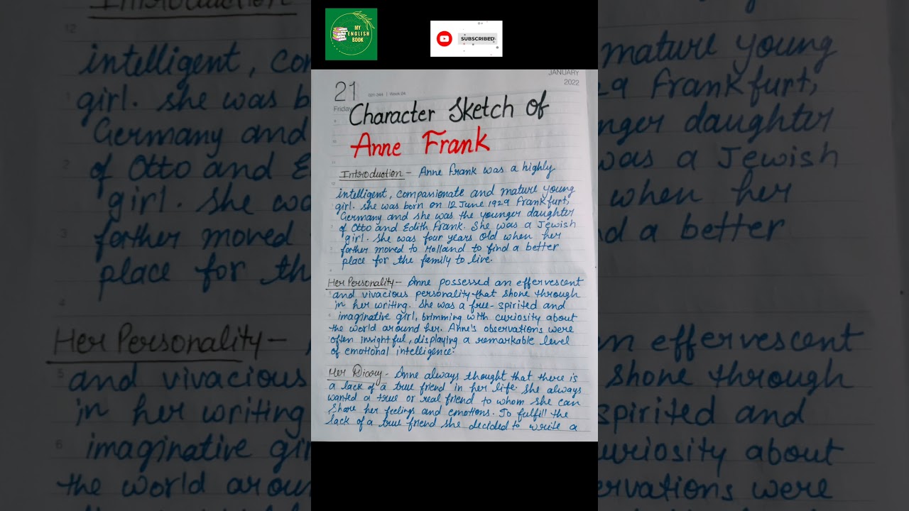 Top more than 78 anne frank character sketches best - seven.edu.vn