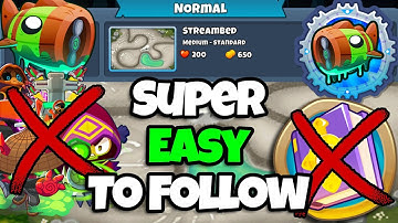 Bloonarius Normal Tutorial || No Monkey Knowledge, No Paragons || Streambed (BTD6)