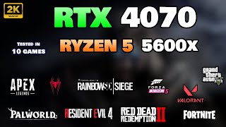 RTX 4070 + Ryzen 5 5600x : Test in 10 Games | 1440p | All Settings Tested