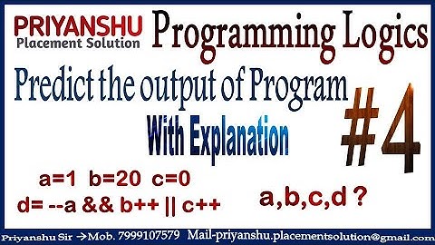 Logic_Ques #4 | Operators | Increment/Decrement operator | Predict the Output of code