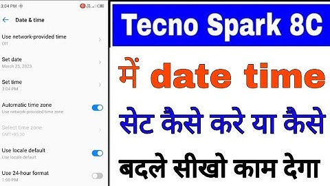 Tecno spark 8c date & time setting।tecno spark 8c me date & time set/change kaise kare