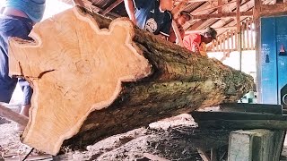 Sawing almost 5 meters of super teak wood into blocks 10x14cm