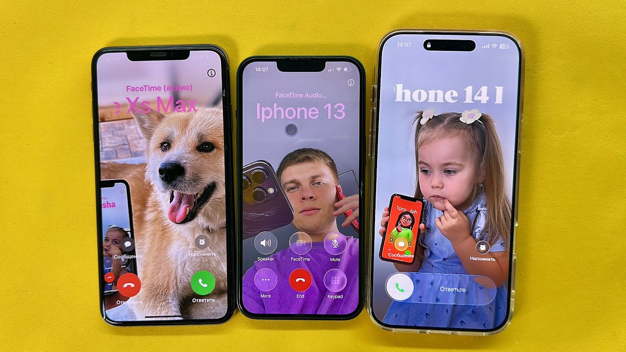 Incoming Call From Dad Daughter and Dog iPhone 17pm, iPhone 13, XS max