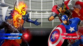 Ghost Rider & Dormammu VS Captain America & Thor (Very Hard) - Marvel vs Capcom | 4K UHD Gameplay