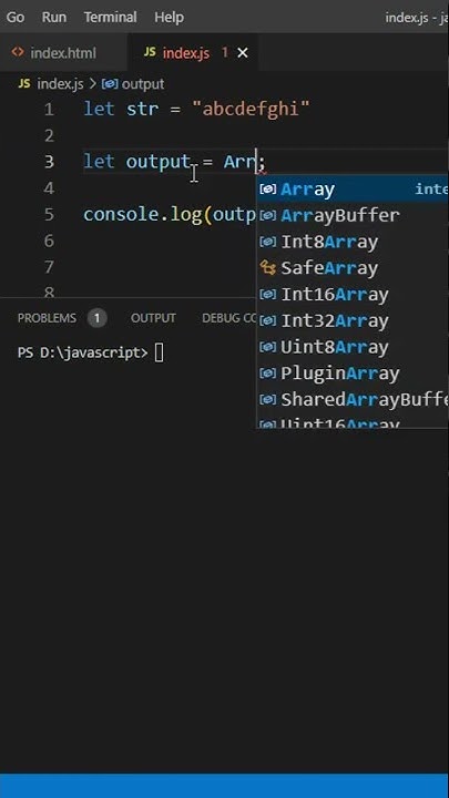 convert string into array using from() method #javascript tip and ...