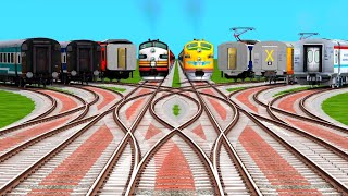 CRAZY INDIAN TRAIN CROSSING AT FORKED🟡 DIAMOND & CURVED RAILROAD TRACKS | Train Simulator #railtrack screenshot 2
