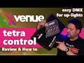 Tetra control from venue lighting  dmx wash  uplight controller with footswitch review and use