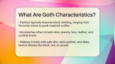 What Are Goth Characteristics? - The Sharp Dressed Gent