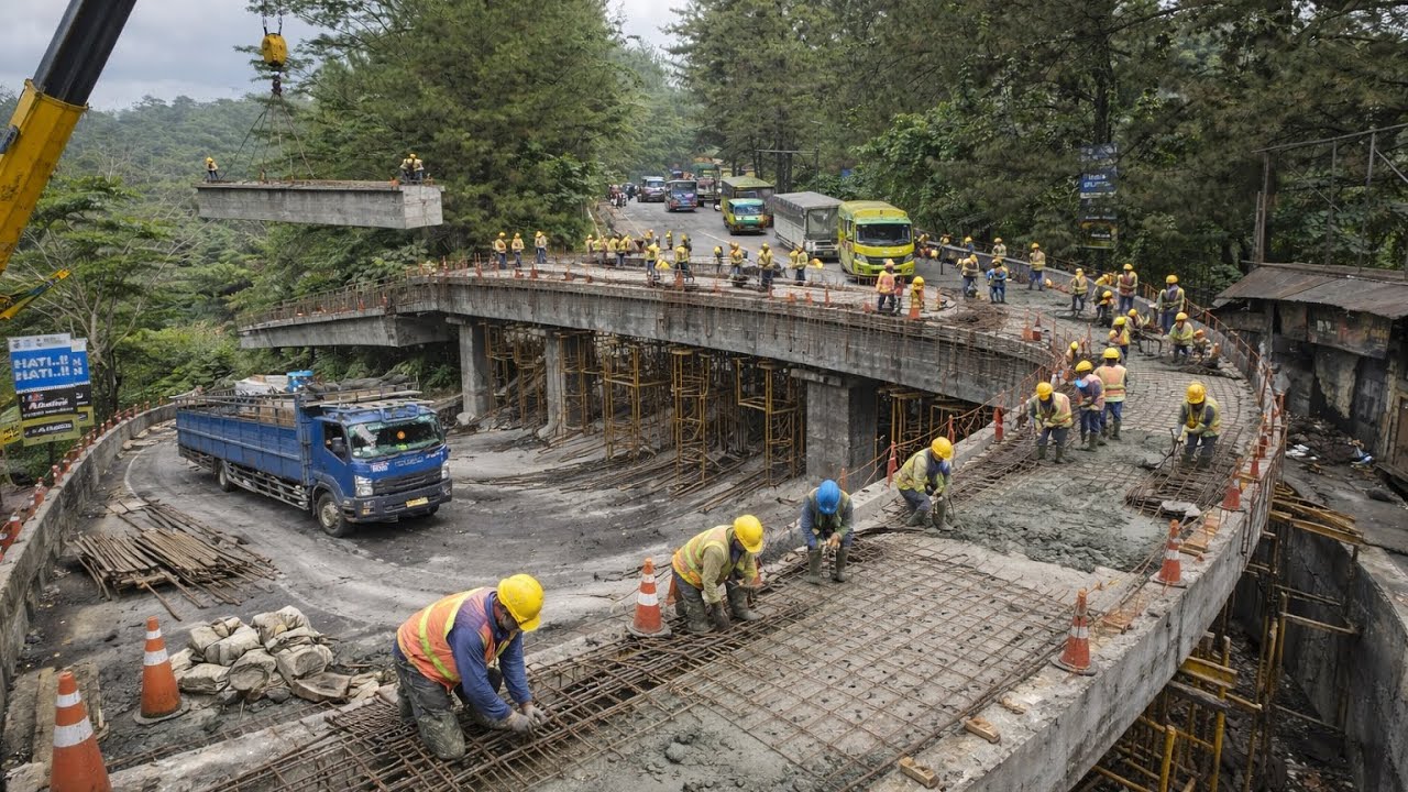 UPDATE TERBARU FLYOVER SITINJAU LAUIK !! Pekerjaan Memggunakan Mesin Seharga Miliyaran 