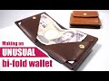 【レザークラフト】ちょっと変わった二つ折り財布を作る / [Leather Craft] Making an UNUSUAL bi-fold wallet