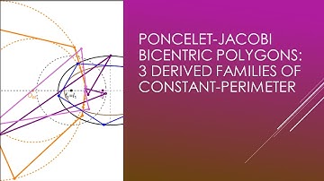 The Jacobi-Poncelet Bicentric family: 3 derived constant perimeter families