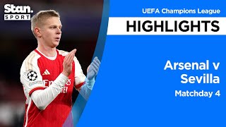 Thumbnail for Arsenal FC v Sevilla FC Highlights | 2023-24 | UEFA Champions League