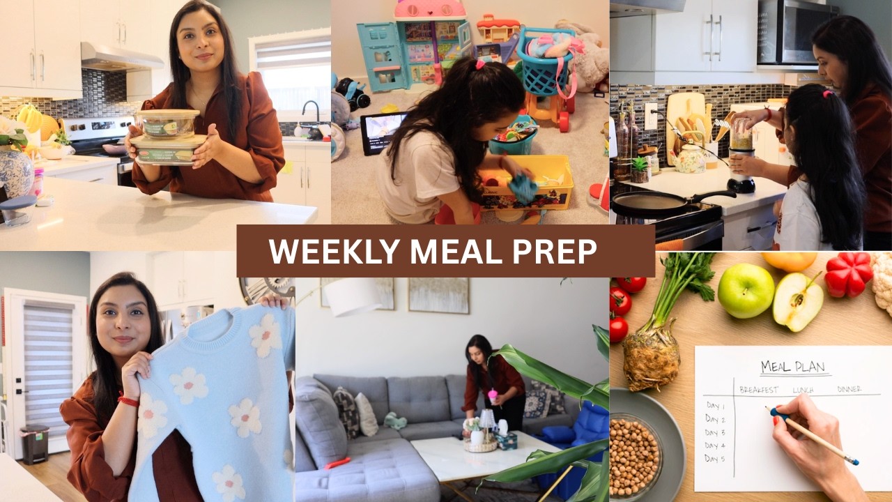 Weekly Meal Prep : Cook, Clean & Organize with me | Productive Morning ...