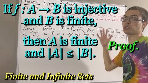 If f : A → B is injective and B is finite, then A is also finite and |A| ≤ |B| (Proof)