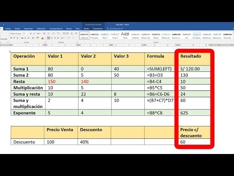 Vídeo: Com es calcula en Word?