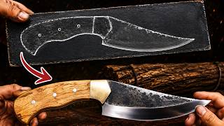 Forging a Tactical Combat Knife From Rusted Steel