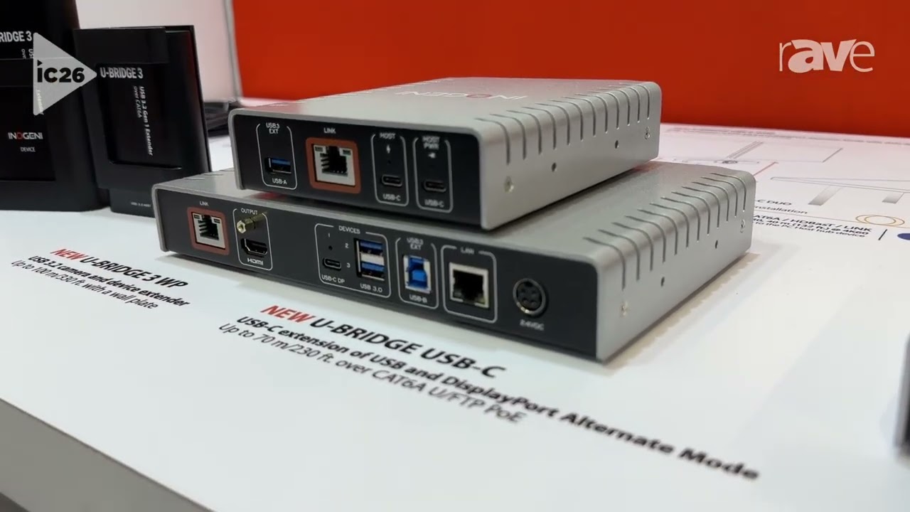 InfoComm 2026: INOGENI Intros New U-BRIDGE 4K60 USB-C Extender up to 40 m over CAT6A